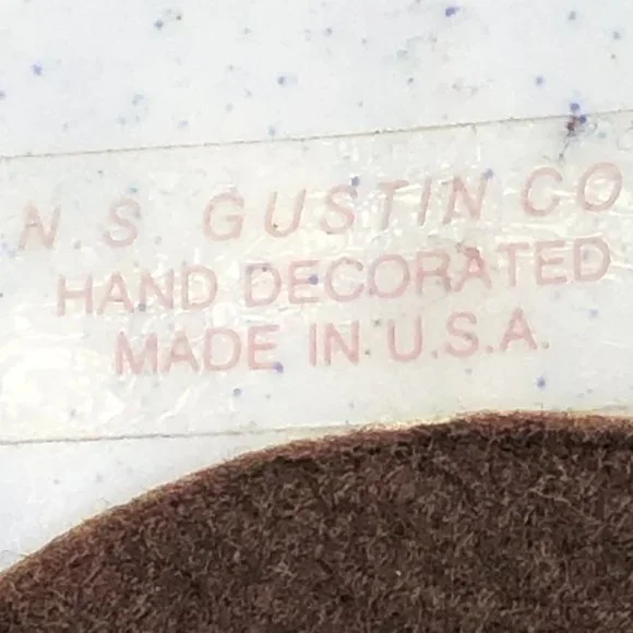 Vtg NS GUSTIN CO Handpainted Pottery Duck w Pink Cosmos and Blue Forget-Me-Nots - Picture 11 of 11